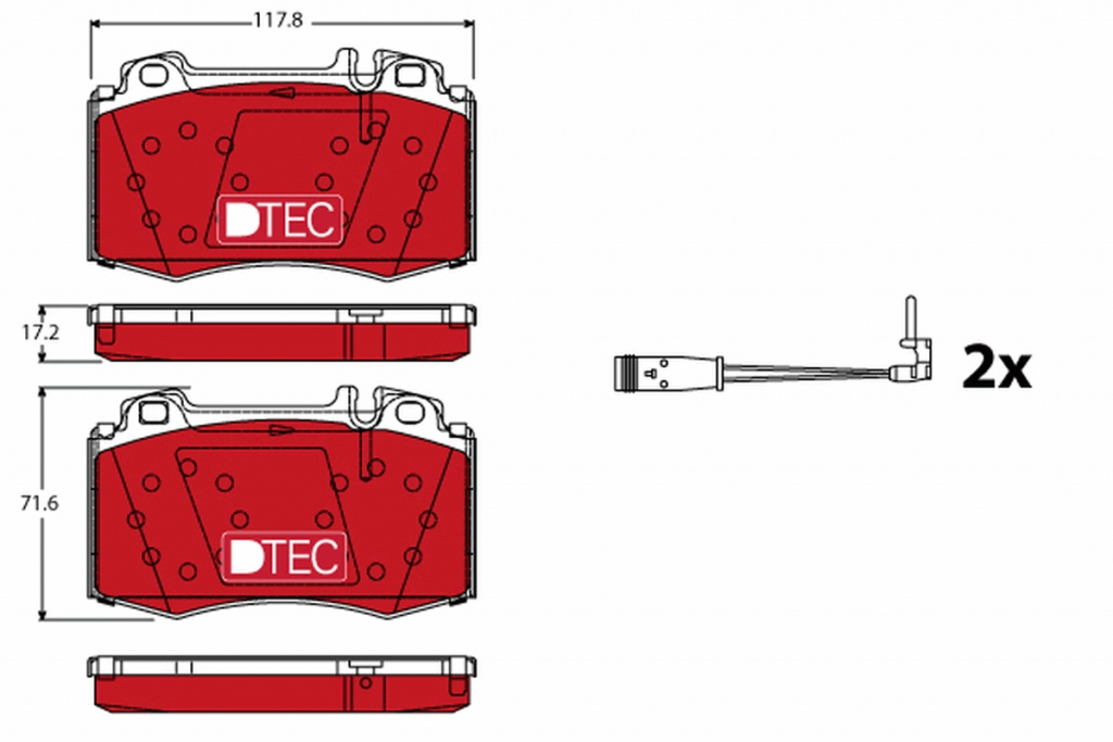 Set placute frana,frana disc TRW GDB1543DTE compatibil cu MERCEDES-BENZ C-CLASS (W203) 2000 2001 2002 2003 2004 2005 2006 2007