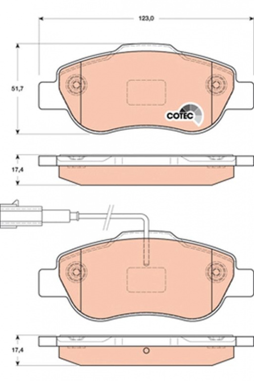 Set placute frana,frana disc TRW GDB1746 pentru FIAT 500 (312)