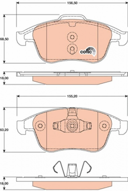Set placute frana,frana disc TRW GDB1808 pentru RENAULT CLIO IV (BH)