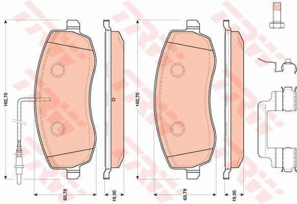 Set placute frana,frana disc TRW GDB1820 pentru CITROEN C8 (EA_, EB)