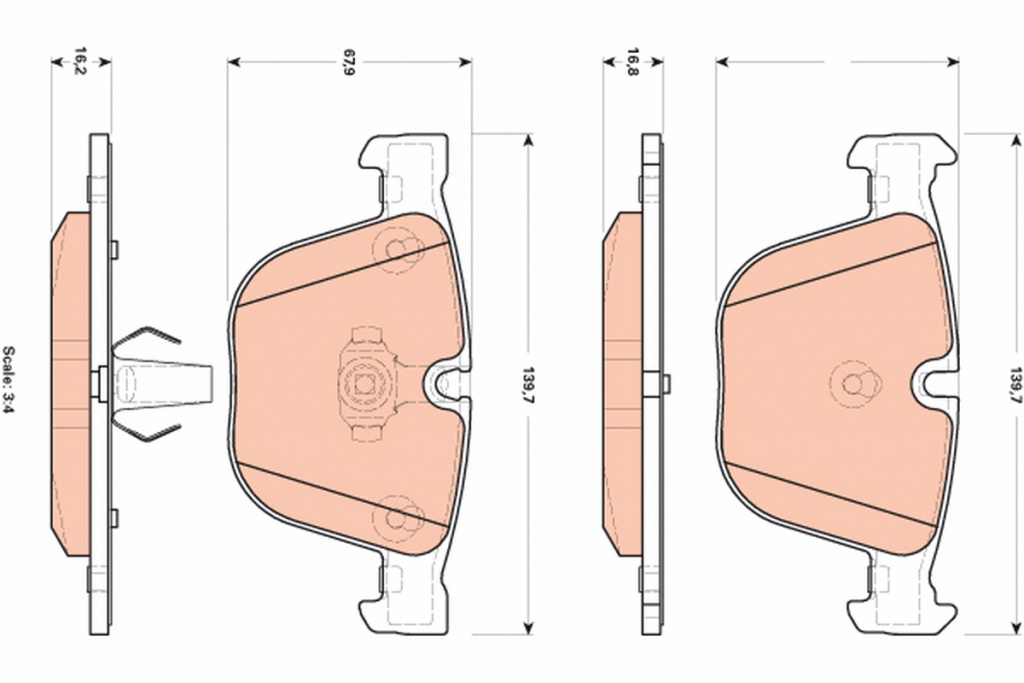 Set placute frana,frana disc TRW GDB1892 pentru BMW X6 (F16, F86) 2014-2019