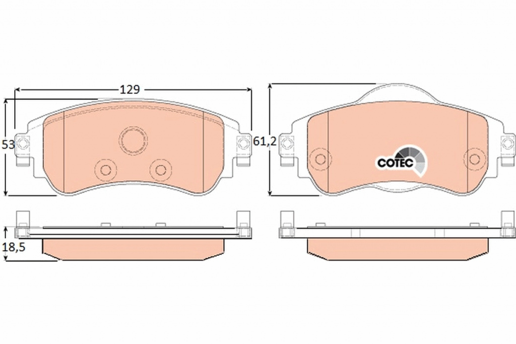 Set placute frana,frana disc TRW GDB1917 pentru CITROEN C4 II (NC_) 2009-2019
