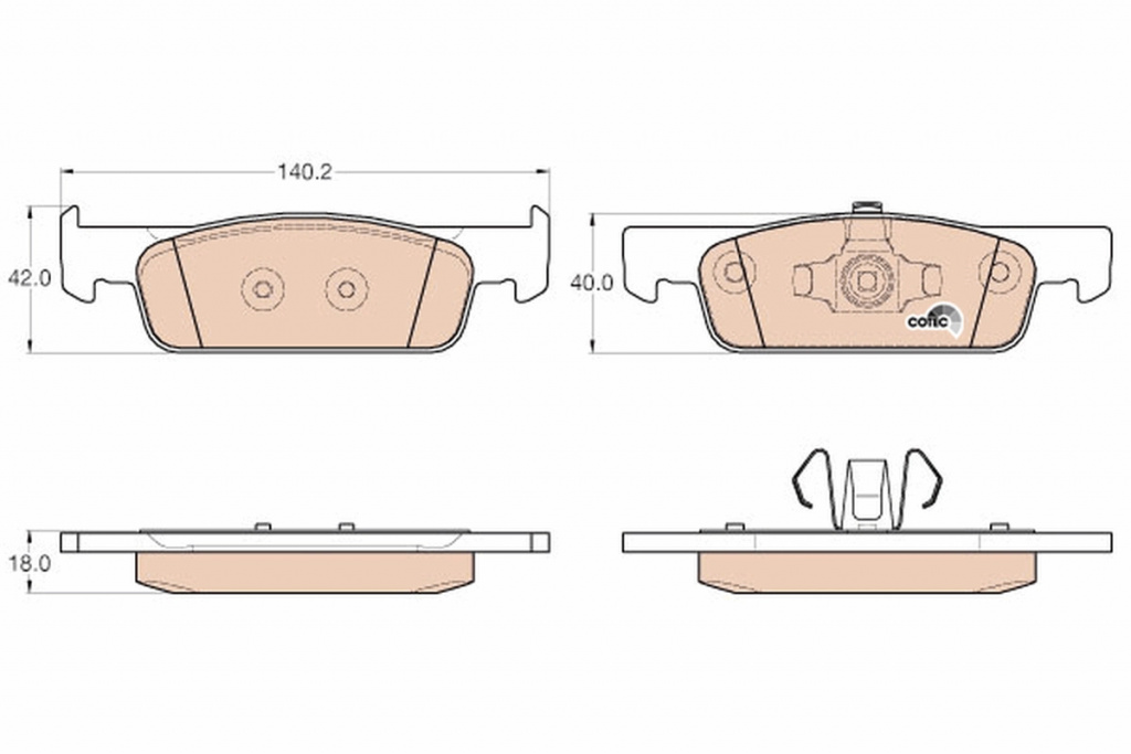Set placute frana,frana disc TRW GDB2016 compatibi