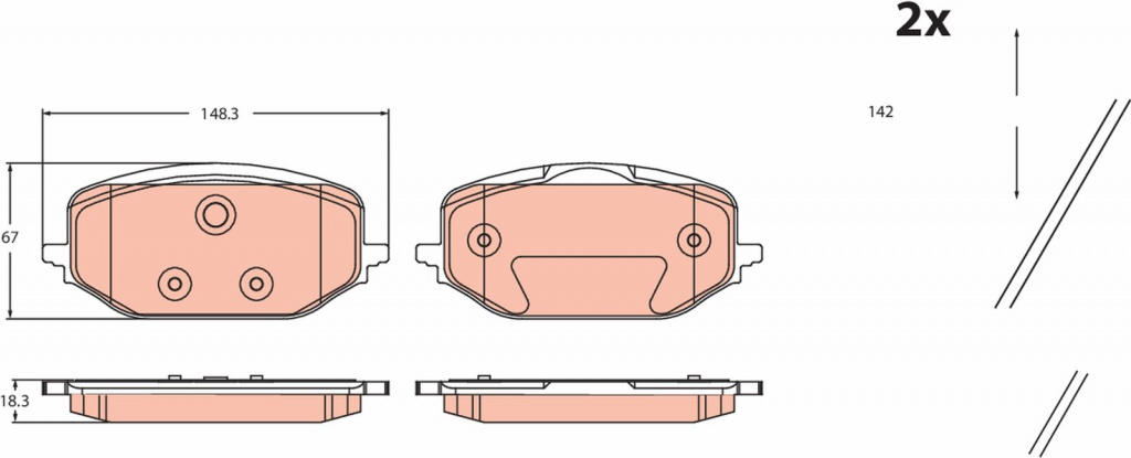 Set placute frana,frana disc TRW GDB2475 pentru CITROEN BERLINGO (ER_, EC)