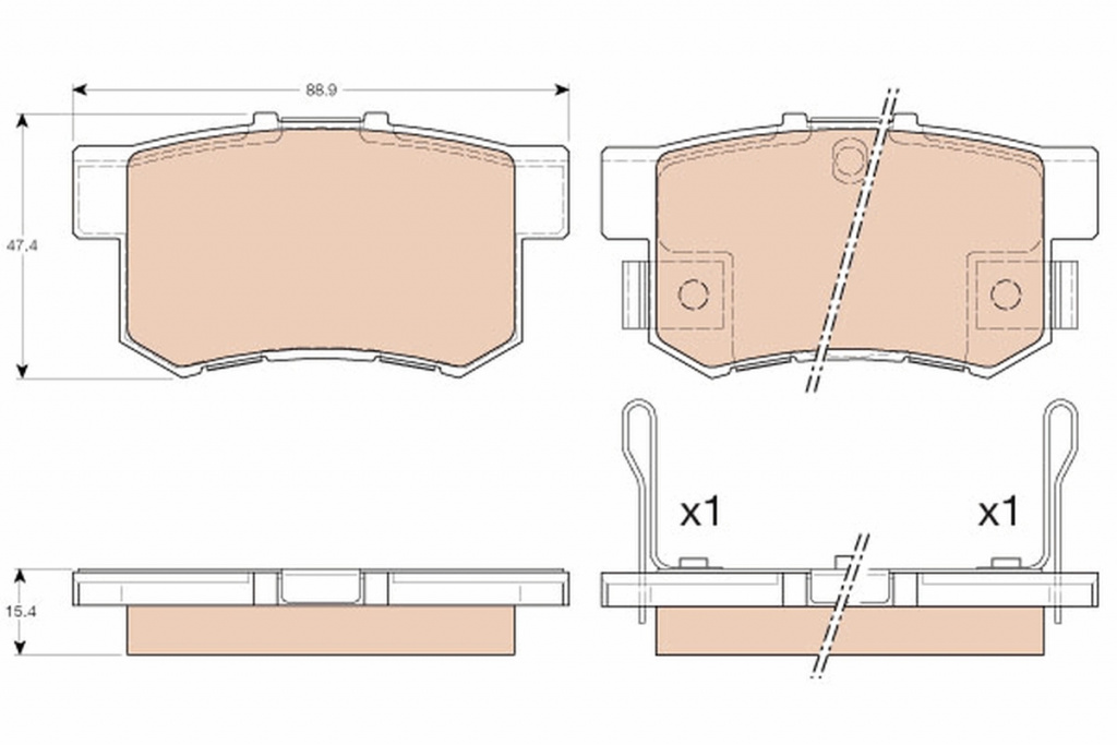 Set placute frana,frana disc TRW GDB3175 model HONDA INTEGRA cupe (DC5) 2002 2003 2004 2005 2006 2007
