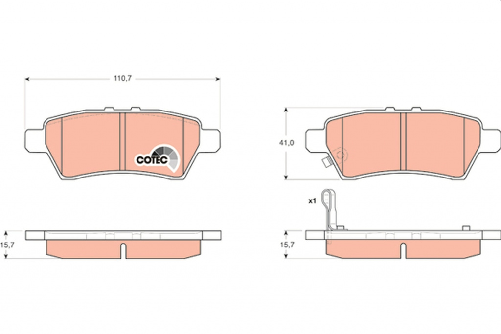 Set placute frana,frana disc TRW GDB3405 pentru NISSAN NAVARA NP300 (D40) 2004-2015