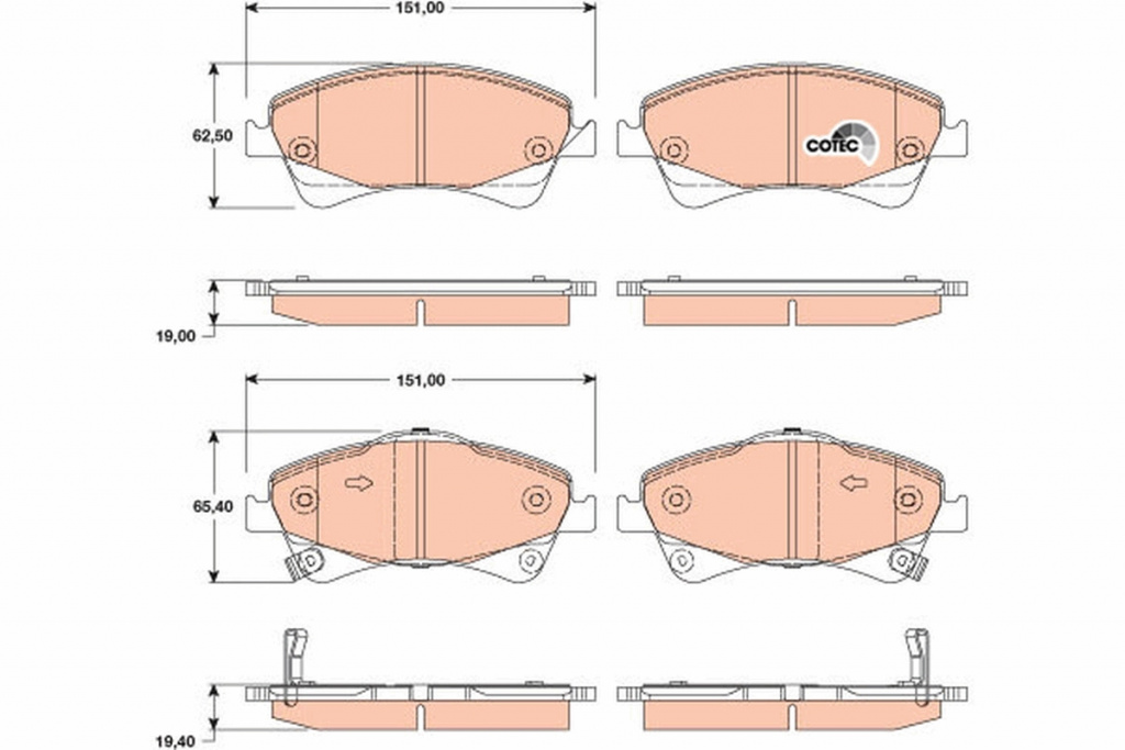 Set placute frana,frana disc TRW GDB3479 pentru TO