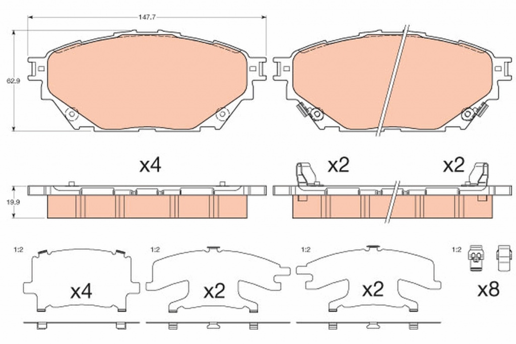 Set placute frana,frana disc TRW GDB3611 pentru MI