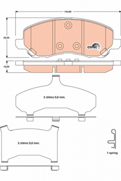 Set placute frana,frana disc TRW GDB4142 pentru JE