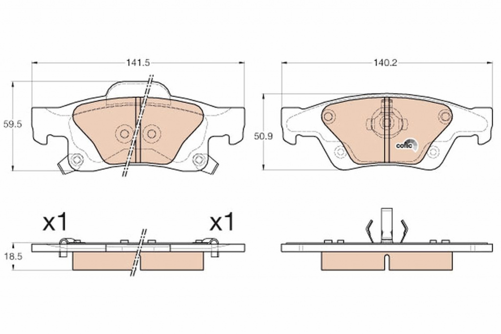 Set placute frana,frana disc TRW GDB4448 pentru JEEP GRAND CHEROKEE IV (WK, WK2)