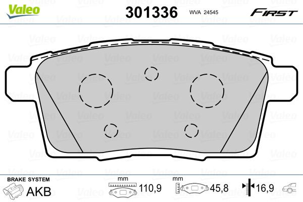 Set placute frana,frana disc VALEO 301336