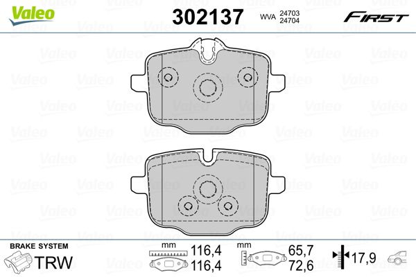 Set placute frana,frana disc VALEO 302137