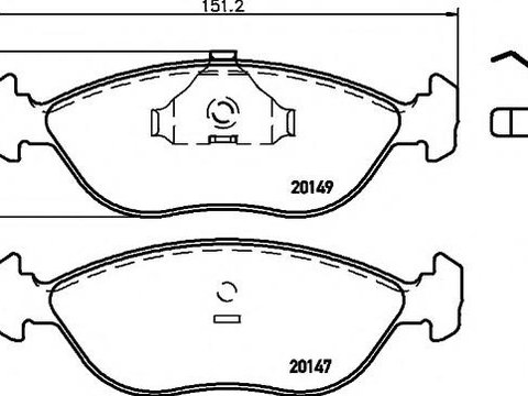 Set placute frana,frana disc VOLVO 460 L limuzina (464), VOLVO 480 E, VOLVO 440 K (445) - HELLA PAGID 8DB 355 007-781