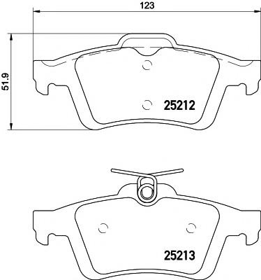 Set placute frana,frana disc VOLVO S40 II limuzina (MS), VOLVO V50 combi (MW), VOLVO C70 II Cabriolet - HELLA PAGID 8DB 355 015-761