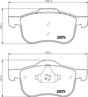 Set placute frana,frana disc VOLVO S80 I limuzina (TS, XY), VOLVO V70 Mk II (SW), VOLVO S60 I limuzina - HELLA PAGID 8DB 355 008-851