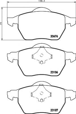 Set placute frana,frana disc VOLVO V70 (LV), VOLVO C70 I cupe, VOLVO S70 limuzina (LS) - HELLA PAGID 8DB 355 006-921