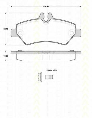 Set placute frana,frana disc VW CRAFTER 30-35 bus (2E_), VW CRAFTER 30-50 caroserie (2E_), VW CRAFTER 30-50 platou / sasiu (2F_) - TRISCAN 8110 10558