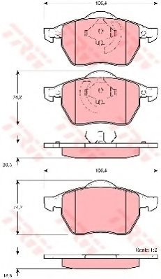 Set placute frana,frana disc VW GOLF IV (1J1) (1997 - 2005) TRW GDB1275 piesa NOUA