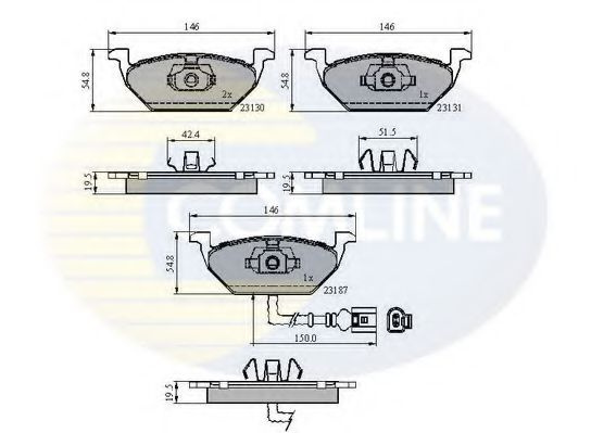 Set placute frana,frana disc VW GOLF IV Variant (1J5) (1999 - 2006) COMLINE CBP1851 piesa NOUA