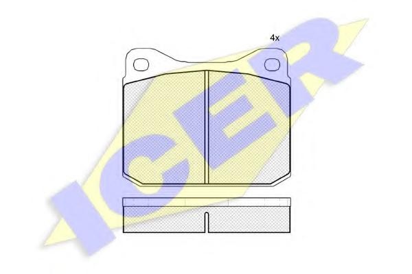 Set placute frana,frana disc VW LT28-50 bus (281-363), VW LT28-50 caroserie (281-363), VW LT28-50 platou / sasiu (281-363) - ICER 180327