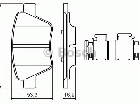 Set placute frana,frana disc VW TOURAN (1T1, 1T2), AUDI A3 (8P1), VW CADDY III caroserie (2KA, 2KH, 2CA, 2CH) - BOSCH 0 986 494 643