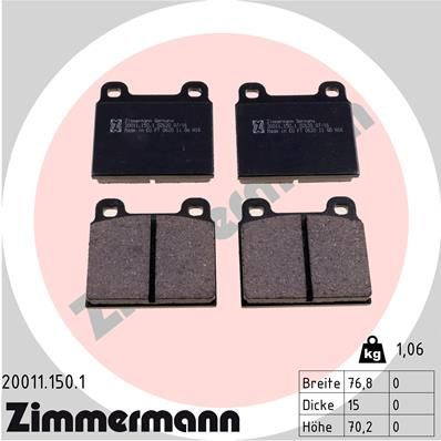 Set placute frana,frana disc ZIMMERMANN 20011.150.1