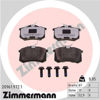 Set placute frana,frana disc ZIMMERMANN 20961.972.1
