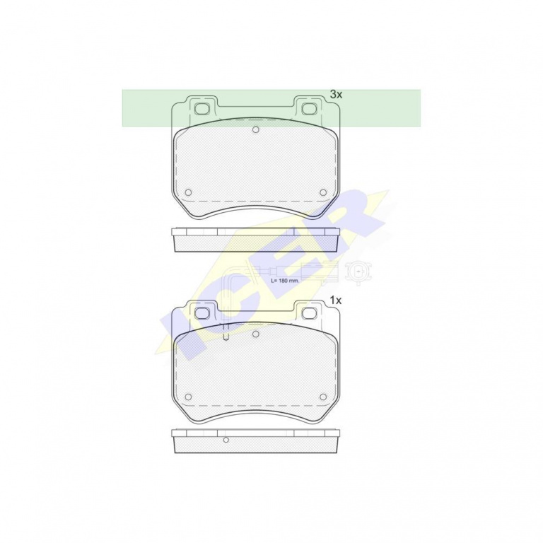 Set placute frana Icer 181932, parte montare : Pun