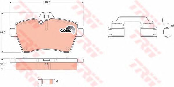 Set placute frana MERCEDES-BENZ A-CLASS (W176) - Cod intern: W20012857 - LIVRARE DIN STOC in 24 ore!!!