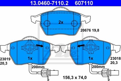 Set placute frana punte fata Abe pt seat exeo, sko