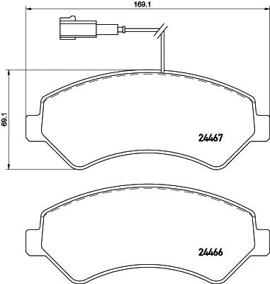 Set placute frana punte fata CITROEN Relay II Minibus (250) (An fabricatie 09.2006 - ..., 150 - 177 CP, Diesel) - Cod intern: W20120234 - LIVRARE DIN STOC in 24 ore!!!