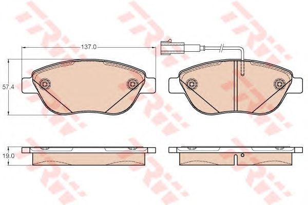 Set placute frana punte fata cu contact avertizor uzura FIAT STILO 1,9D/DOBLO 10- - Cod intern: W20013191 - LIVRARE DIN STOC in 24 ore!!!