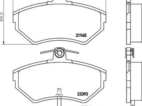 Set placute frana punte fata (cu senzor uzura integrat) VW AUDI A4 94-/ PASSAT 96- - Cod intern: W20059022 - LIVRARE DIN STOC in 24 ore!!!