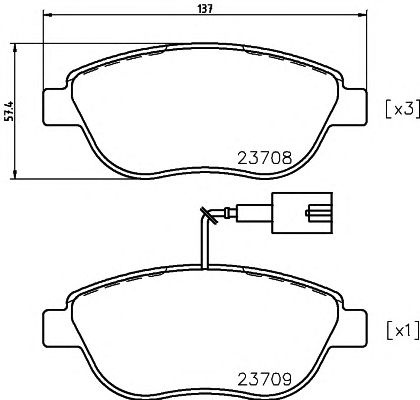 Set placute frana punte fata FIAT DOBLO (119) - Cod intern: W20157339 - LIVRARE DIN STOC in 24 ore!!!