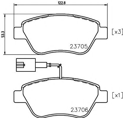 Set placute frana punte fata FIAT GRANDE PUNTO (199) - Cod intern: W20157285 - LIVRARE DIN STOC in 24 ore!!!