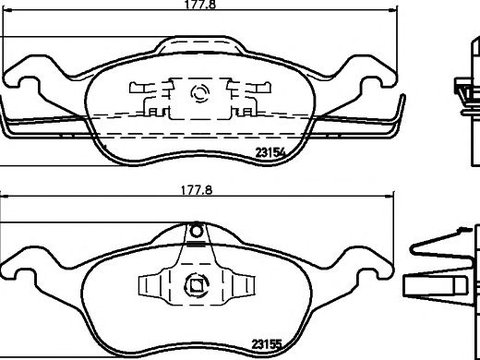 Set placute frana punte fata FORD FOCUS 1,4-2,0 10/98- - Cod intern: W20058802 - LIVRARE DIN STOC in 24 ore!!!