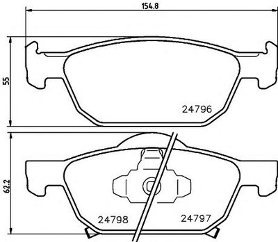 Set placute frana punte fata HONDA ACCORD VIII TOU