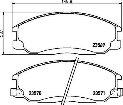 Set placute frana punte fata HYUNDAI SANTA FE 01- 