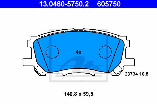 Set placute frana punte fata LEXUS RX 3,0-3,5 03-08140,8 X 59,5 X 16,8 - Cod intern: W20298104 - LIVRARE DIN STOC in 24 ore!!!
