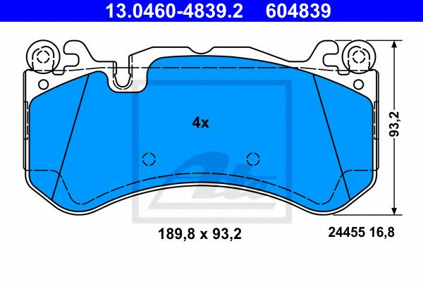 Set placute frana punte fata MERCEDES W166/W204/W212/W222/X218/R230/R231 06-189,8 X 93,2 X 16,8 - Cod intern: W20297883 - LIVRARE DIN STOC in 24 ore!!!