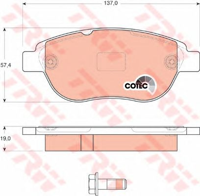 Set placute frana punte fata PEUGEOT 307/207/C4/XSARA PICASSO - Cod intern: W20012851 - LIVRARE DIN STOC in 24 ore!!!