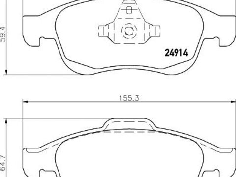 Set placute frana punte fata RENAULT Captur II (An fabricatie 01.2020 - ..., 91 - 154 CP, Diesel, Benzina, Benzina/(LPG)) - Cod intern: W20157667 - LIVRARE DIN STOC in 24 ore!!!