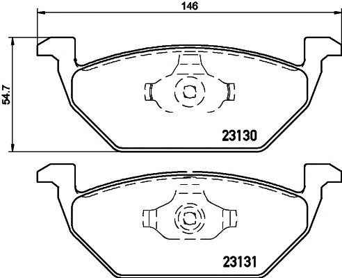 Set placute frana punte fata VW Golf Plus Van (521) (An fabricatie 02.2009 - 08.2014, 90 - 105 CP, Diesel, Benzina) - Cod intern: W20157366 - LIVRARE DIN STOC in 24 ore!!!