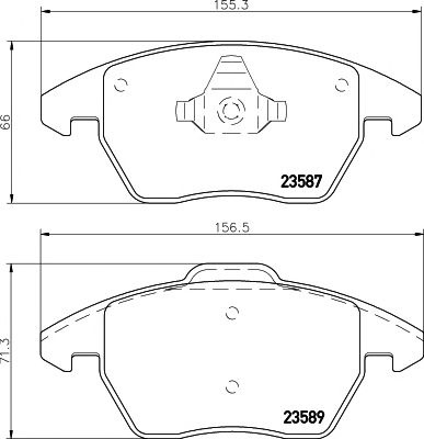 Set placute frana punte fata VW Jetta Mk6 (162, 163, AV3, AV2) (An fabricatie 04.2010 - ..., 86 - 211 CP, Diesel, Benzina, Benzina/Electro) - Cod intern: W20120052 - LIVRARE DIN STOC in 24 ore!!!