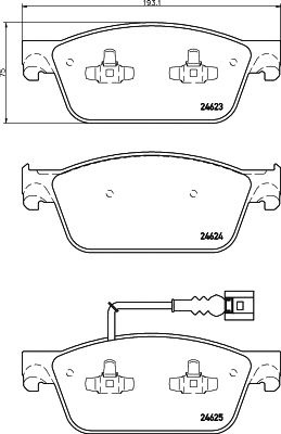 Set placute frana punte fata VW T5 03- disc 340MM 