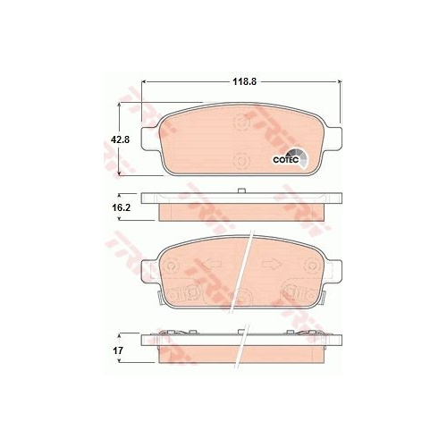 Set placute frana Punte spate Chevrolet Aveo Hatch