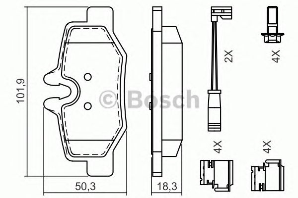 Set placute frana punte spate (cu senzor uzura integrat) MERCEDES VITO/VIANO 03- - Cod intern: W20277107 - LIVRARE DIN STOC in 24 ore!!!