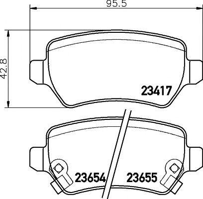 Set placute frana punte spate (cu senzor uzura integrat) OPEL ASTRA/COMBO/CORSA/MERIVA 00- - Cod intern: W20120010 - LIVRARE DIN STOC in 24 ore!!!