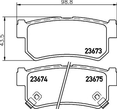 Set placute frana punte spate (cu senzor uzura int