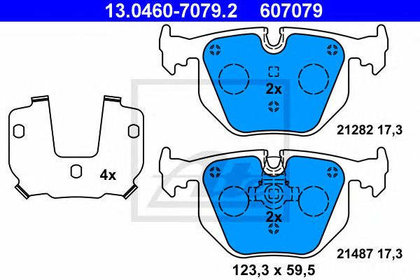 Set placute frana punte spate (fara senzor uzura) BMW 3/5/7/X3/X5/Z4 2,0-5,4 94-10123 X 59,2 X 17,3 - Cod intern: W20298252 - LIVRARE DIN STOC in 24 ore!!!